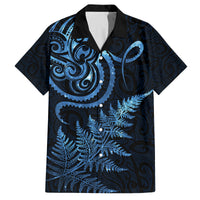 New Zealand Octopus Tattoo and Fern Family Matching Tank Maxi Dress and Hawaiian Shirt Maori Pattern Matariki Style LT03 Dad's Shirt - Short Sleeve Blue - Polynesian Pride