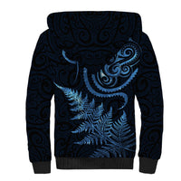 New Zealand Octopus Tattoo and Fern Sherpa Hoodie Maori Pattern Matariki Style LT03 - Polynesian Pride