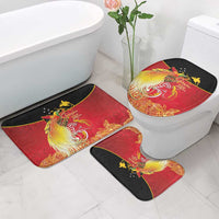 Papua New Guinea Independence Day Bathroom Set Happy Anniversary 50th Bird-of-paradise Melanesian Tattoos - Polynesian Pride