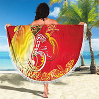 Papua New Guinea Independence Day Beach Blanket Happy Anniversary 50th Bird-of-paradise Melanesian Tattoos LT03 - Polynesian Pride
