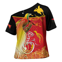 Papua New Guinea Independence Day Cross Shoulder Shirt Happy Anniversary 50th Bird-of-paradise Melanesian Tattoos - Polynesian Pride