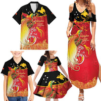 Papua New Guinea Independence Day Family Matching Summer Maxi Dress and Hawaiian Shirt Happy Anniversary 50th Bird-of-paradise Melanesian Tattoos LT03 - Polynesian Pride