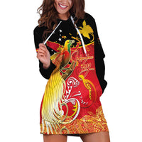 Papua New Guinea Independence Day Hoodie Dress Happy Anniversary 50th Bird-of-paradise Melanesian Tattoos - Polynesian Pride