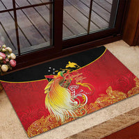 Papua New Guinea Independence Day Rubber Doormat Happy Anniversary 50th Bird-of-paradise Melanesian Tattoos LT03 - Polynesian Pride