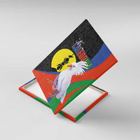 New Caledonia Canvas Wall Art Kagu Bird and The Seal with Melanesian Culture - Polynesian Pride
