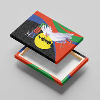 New Caledonia Canvas Wall Art Kagu Bird and The Seal with Melanesian Culture - Polynesian Pride