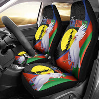 New Caledonia Car Seat Cover Kagu Bird and The Seal with Melanesian Culture - Polynesian Pride