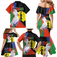 New Caledonia Family Matching Mermaid Dress and Hawaiian Shirt Kagu Bird and The Seal with Melanesian Culture - Polynesian Pride