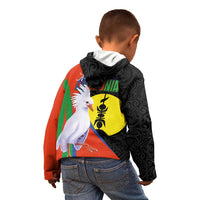 New Caledonia Kid Hoodie Kagu Bird and The Seal with Melanesian Culture - Polynesian Pride