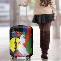 New Caledonia Luggage Cover Kagu Bird and The Seal with Melanesian Culture - Polynesian Pride