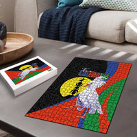 New Caledonia Puzzle Kagu Bird and The Seal with Melanesian Culture - Polynesian Pride