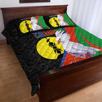 New Caledonia Quilt Bed Set Kagu Bird and The Seal with Melanesian Culture - Polynesian Pride