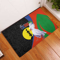 New Caledonia Rubber Doormat Kagu Bird and The Seal with Melanesian Culture - Polynesian Pride