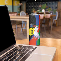 New Caledonia Skinny Tumbler Kagu Bird and The Seal with Melanesian Culture - Polynesian Pride