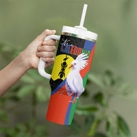 New Caledonia Tumbler With Handle Kagu Bird and The Seal with Melanesian Culture LT03 - Polynesian Pride