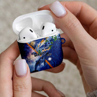 Marshall Islands Manit Day AirPods Case Grunge National Flag with Whales and Tribal Tattoos - Polynesian Pride