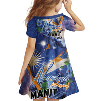 Marshall Islands Manit Day Family Matching Tank Maxi Dress and Hawaiian Shirt Grunge National Flag with Whales and Tribal Tattoos - Polynesian Pride