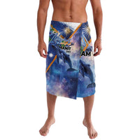 Marshall Islands Manit Day Lavalava Grunge National Flag with Whales and Tribal Tattoos - Polynesian Pride