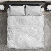 Samoan Culture-Lotu Tamaiti Bedding Set Siapo and Polynesian Art Tattoos LT03 White - Polynesian Pride