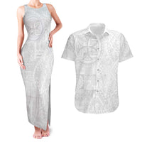 Samoan Culture-Lotu Tamaiti Couples Matching Tank Maxi Dress and Hawaiian Shirt Siapo and Polynesian Art Tattoos - Polynesian Pride