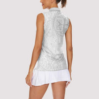 Samoan Culture-Lotu Tamaiti Women Sleeveless Polo Shirt Siapo and Polynesian Art Tattoos - Polynesian Pride
