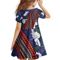 Samoan Culture Family Matching Puletasi and Hawaiian Shirt Hibiscus and Ula Fala with Tapa Pattern Blue Color LT03 - Polynesian Pride