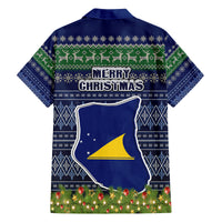 Tokelau Christmas Family Matching Summer Maxi Dress and Hawaiian Shirt Coat of Arms and Map Beautiful Merry Xmas Snowflake LT03 - Polynesian Pride