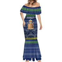 Tokelau Christmas Mermaid Dress Coat of Arms and Map Beautiful Merry Xmas Snowflake LT03 - Polynesian Pride