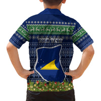 Personalised Tokelau Christmas Family Matching Summer Maxi Dress and Hawaiian Shirt Coat of Arms and Map Beautiful Merry Xmas Snowflake LT03 - Polynesian Pride
