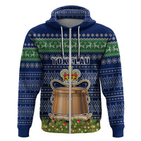 Personalised Tokelau Christmas Hoodie Coat of Arms and Map Beautiful Merry Xmas Snowflake LT03 - Polynesian Pride