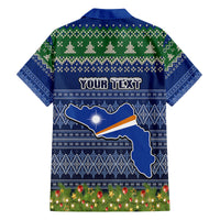 Personalised Marshall Islands Christmas Kid Hawaiian Shirt Coat of Arms and Map Beautiful Merry Xmas Snowflake LT03 - Polynesian Pride