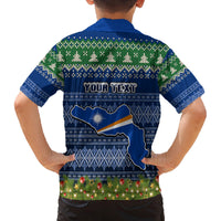 Personalised Marshall Islands Christmas Kid Hawaiian Shirt Coat of Arms and Map Beautiful Merry Xmas Snowflake LT03 - Polynesian Pride