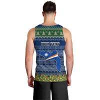 Personalised Marshall Islands Christmas Men Tank Top Coat of Arms and Map Beautiful Merry Xmas Snowflake LT03 - Polynesian Pride
