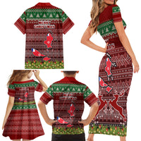wallis-and-futuna-christmas-family-matching-short-sleeve-bodycon-dress-and-hawaiian-shirt-coat-of-arms-and-map-beautiful-merry-xmas-snowflake