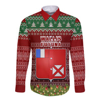 wallis-and-futuna-christmas-long-sleeve-button-shirt-coat-of-arms-and-map-beautiful-merry-xmas-snowflake