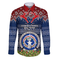 northern-mariana-islands-christmas-family-matching-short-sleeve-bodycon-dress-and-hawaiian-shirt-coat-of-arms-and-map-beautiful-merry-xmas-snowflake