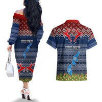 personalised-northern-mariana-islands-christmas-couples-matching-off-the-shoulder-long-sleeve-dress-and-hawaiian-shirt-coat-of-arms-and-map-beautiful-merry-xmas-snowflake