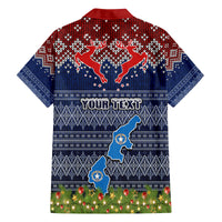 personalised-northern-mariana-islands-christmas-family-matching-off-shoulder-long-sleeve-dress-and-hawaiian-shirt-coat-of-arms-and-map-beautiful-merry-xmas-snowflake