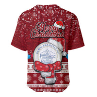 Palau Christmas Baseball Jersey Snowman and Palau Coat of Arms Maori Tribal Xmas Style LT03 - Polynesian Pride