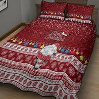 Palau Christmas Quilt Bed Set Snowman and Palau Coat of Arms Maori Tribal Xmas Style LT03 - Polynesian Pride