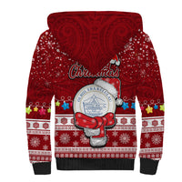 Palau Christmas Sherpa Hoodie Snowman and Palau Coat of Arms Maori Tribal Xmas Style LT03 - Polynesian Pride
