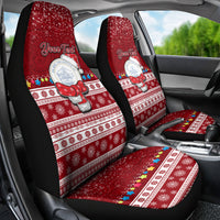 Personalised Palau Christmas Car Seat Cover Snowman and Palau Coat of Arms Maori Tribal Xmas Style LT03 - Polynesian Pride