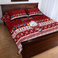 Personalised Palau Christmas Quilt Bed Set Snowman and Palau Coat of Arms Maori Tribal Xmas Style LT03 - Polynesian Pride
