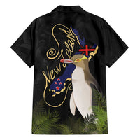 New Zealand Hoiho Family Matching Off Shoulder Maxi Dress and Hawaiian Shirt Maori Art Tattoo and Silver Fern LT03 - Polynesian Pride