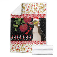 New Zealand Merry Christmas Blanket Hoiho Xmas - Haka Dance and Pohutukawa
