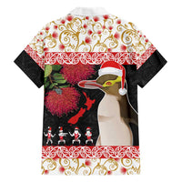 New Zealand Merry Christmas Family Matching Short Sleeve Bodycon Dress and Hawaiian Shirt Hoiho Xmas - Haka Dance and Pohutukawa LT03 - Polynesian Pride