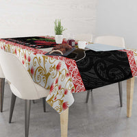 New Zealand Merry Christmas Tablecloth Hoiho Xmas - Haka Dance and Pohutukawa LT03 - Polynesian Pride