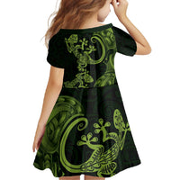 New Zealand Gecko Maori Art Tattoo Family Matching Off Shoulder Maxi Dress and Hawaiian Shirt LT03 - Polynesian Pride