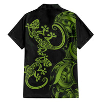 New Zealand Gecko Maori Art Tattoo Family Matching Off Shoulder Maxi Dress and Hawaiian Shirt LT03 - Polynesian Pride