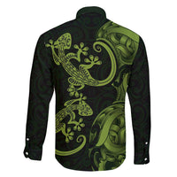 New Zealand Gecko Maori Art Tattoo Family Matching Off Shoulder Maxi Dress and Hawaiian Shirt LT03 - Polynesian Pride